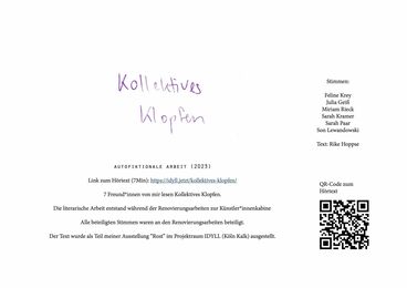 Kollektives Klopfen Titelbild des Projekts Kollektives Klopfen