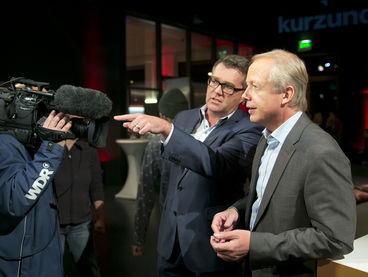 WDR-Intendant Tom Buhrow mit WDR Lokalzeit-Reporter Christian David