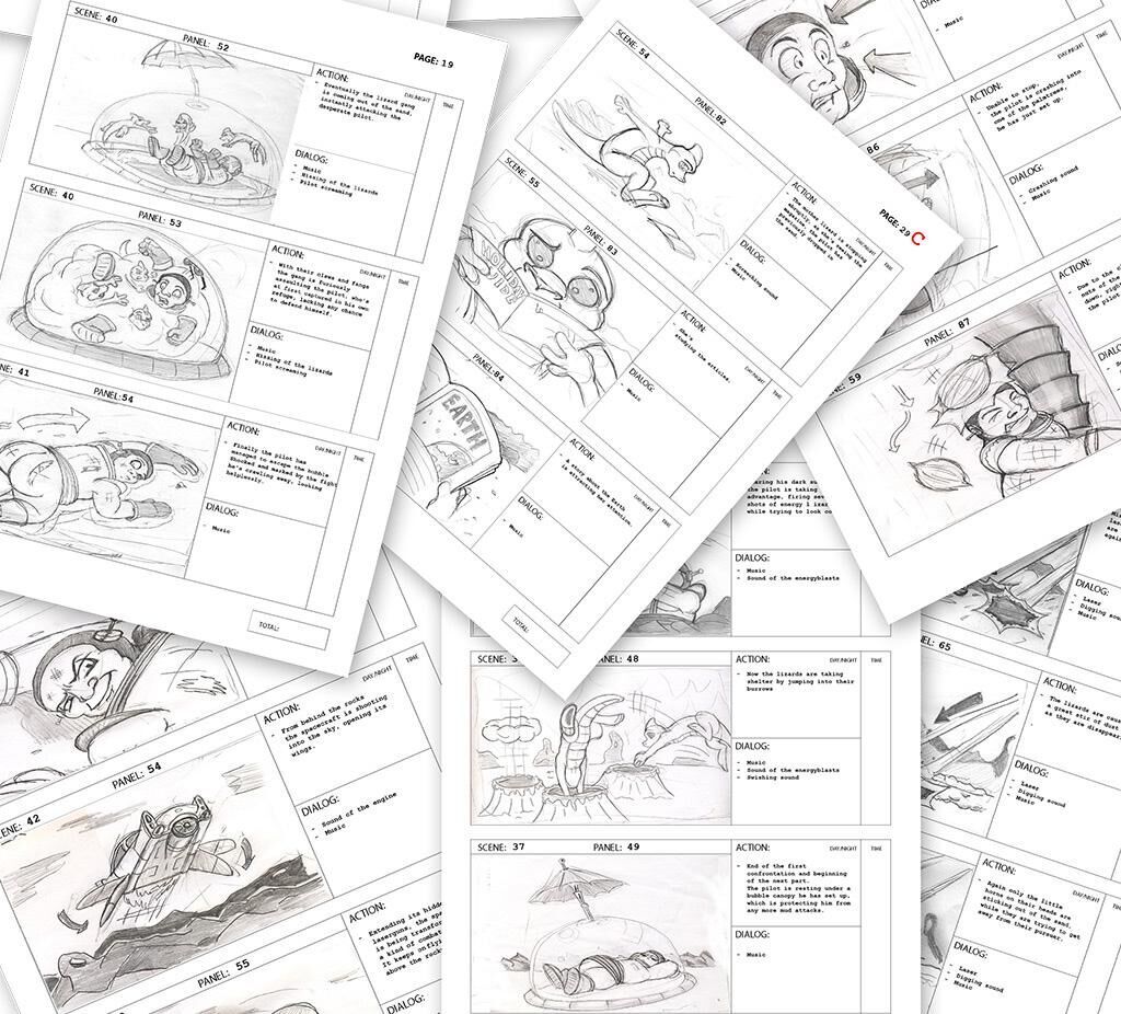 Titelbild des Projekts Storyboard „Spaceman Bob“