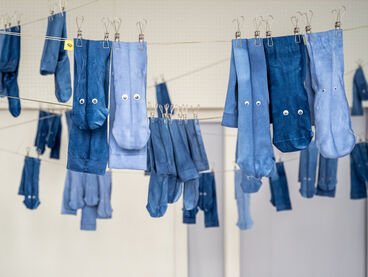 Johannes Hoffmann – Clothesline Socks (Herzen Blau) (Diplom) Johannes Hoffmann – Clothesline Socks (Herzen Blau) (Diplom)