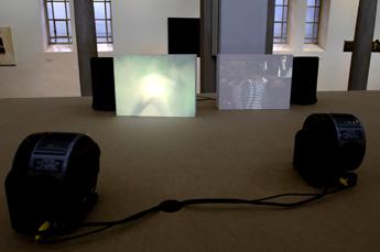 two video-projector in the exhibition
