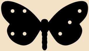 a stylized drawing of a black moth