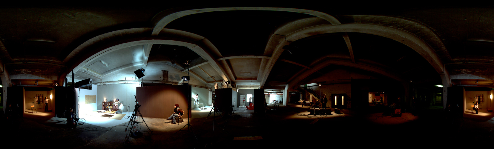 panoramic picture of the shooting set